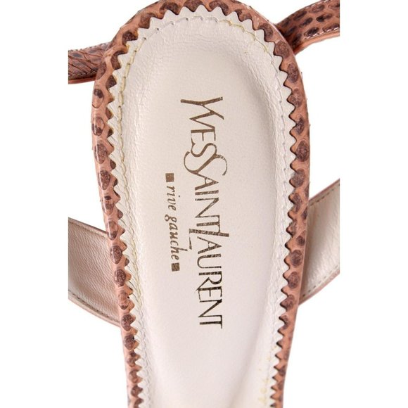 Yves Saint Laurent YSL Pink & Grey Python Ankle Strap Pumps - US 8.5 - Picture 11 of 11